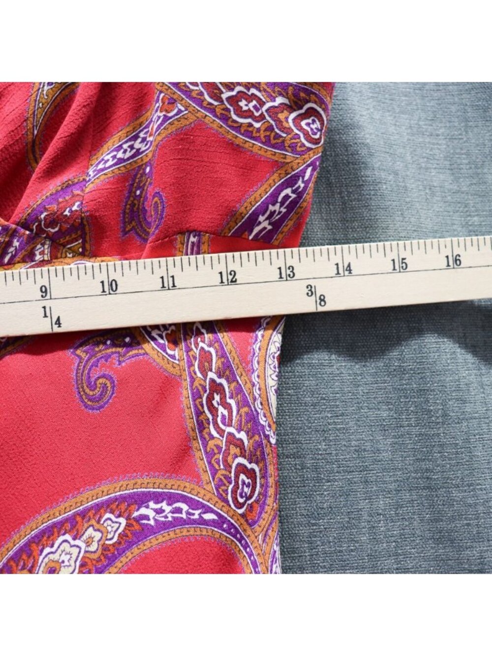 Vintage Arden B Y2K Coquette Paisley Slip Dress Red Purple Small - Picture 12 of 14